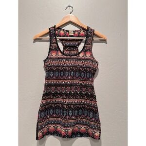 Vintage 90s Y2K Wet Seal Colorful‎ Paisley Tank Top XS Boho Casual Summer